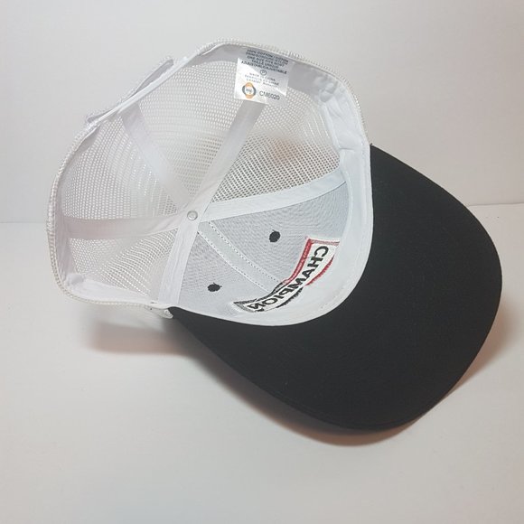 Vintage CHAMPION SPARK PLUGS Hat Snapback Trucker Hat Classic Cap Black Red Mesh - Picture 10 of 13